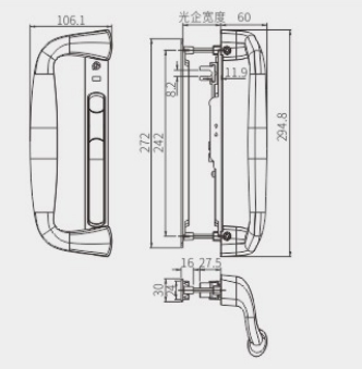 3h Manufacturer Aluminum Sliding Window Door Lock Pull Handle (STG40A)