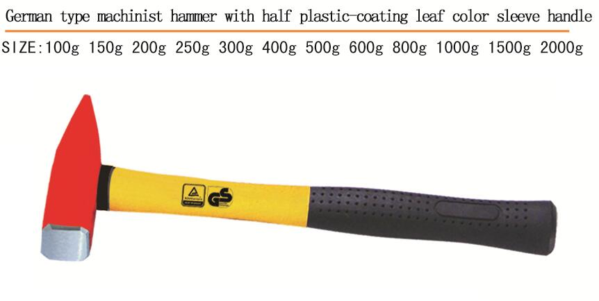 German Type Machinist Hammer with Plastic Coating Handle