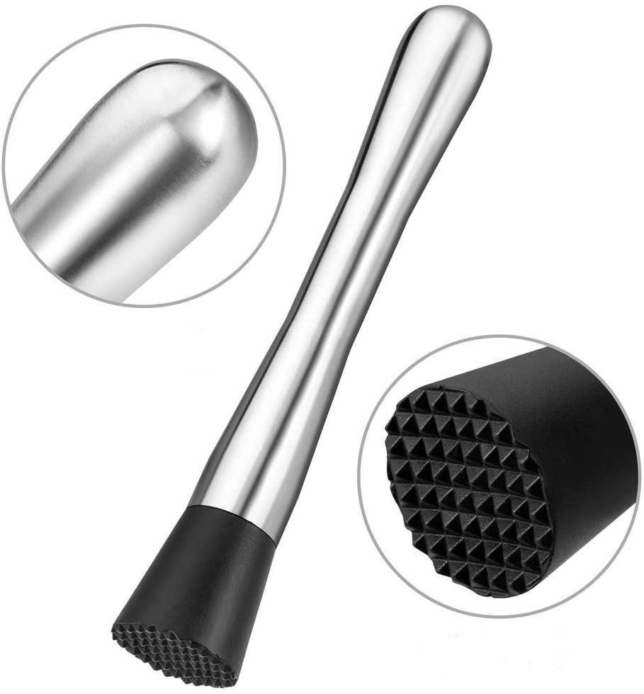 Muddler for Cocktails Bar Spoon 9 Inch Muddler and 10 Inch Bar Spoon Cocktail Mixing Spoon