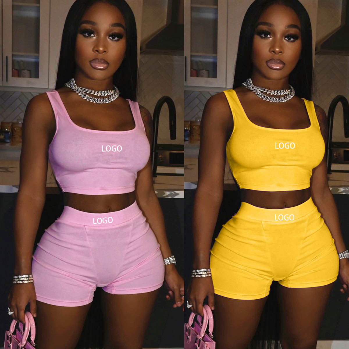 Комплект женский летний майка и шорты байкерские спортивный