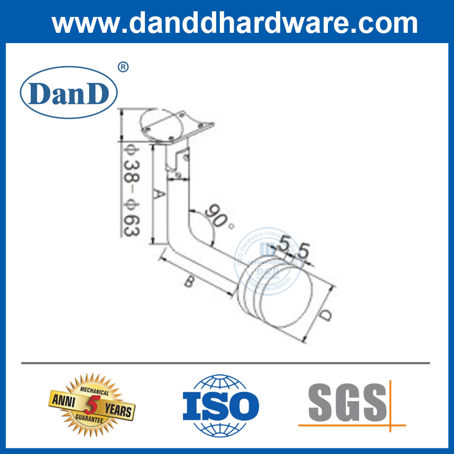 Stair Rail Accessories Glass Mount Handrail Staircase Railing Wall Bracket