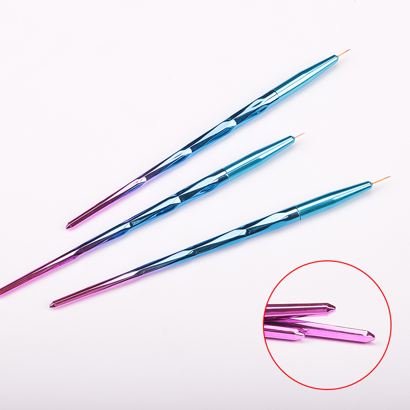 Nail Painting Brush Set Line Nature Plastic Handle Nylon Head