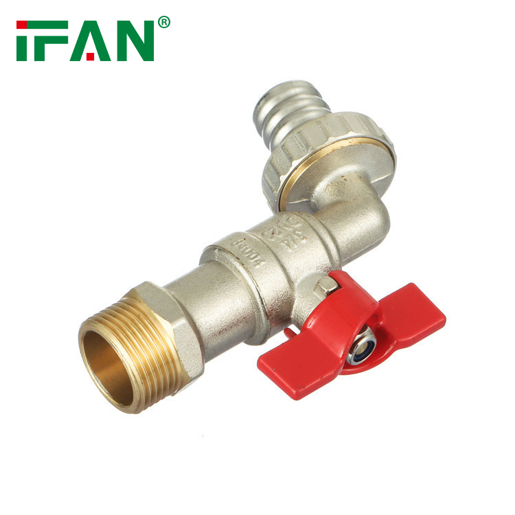 Ifan Easily Installation 1/2'' 3/4'' Garden Faucet Water Taps Red Butterfly Handle Brass Water Tap