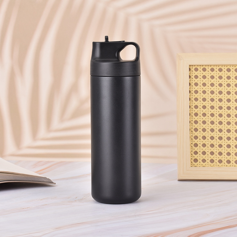 SUS304 Stainless Steel Double Wall Vacuum Temperature Insulation Thermal Cup with Straw