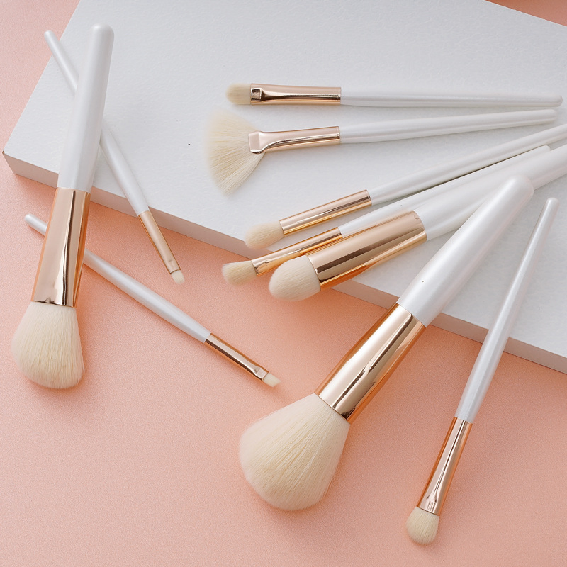 Makeup Brushes Wholesale 10PCS Cosmetic Brushes Set Cosmetic Blender with Fan Brush
