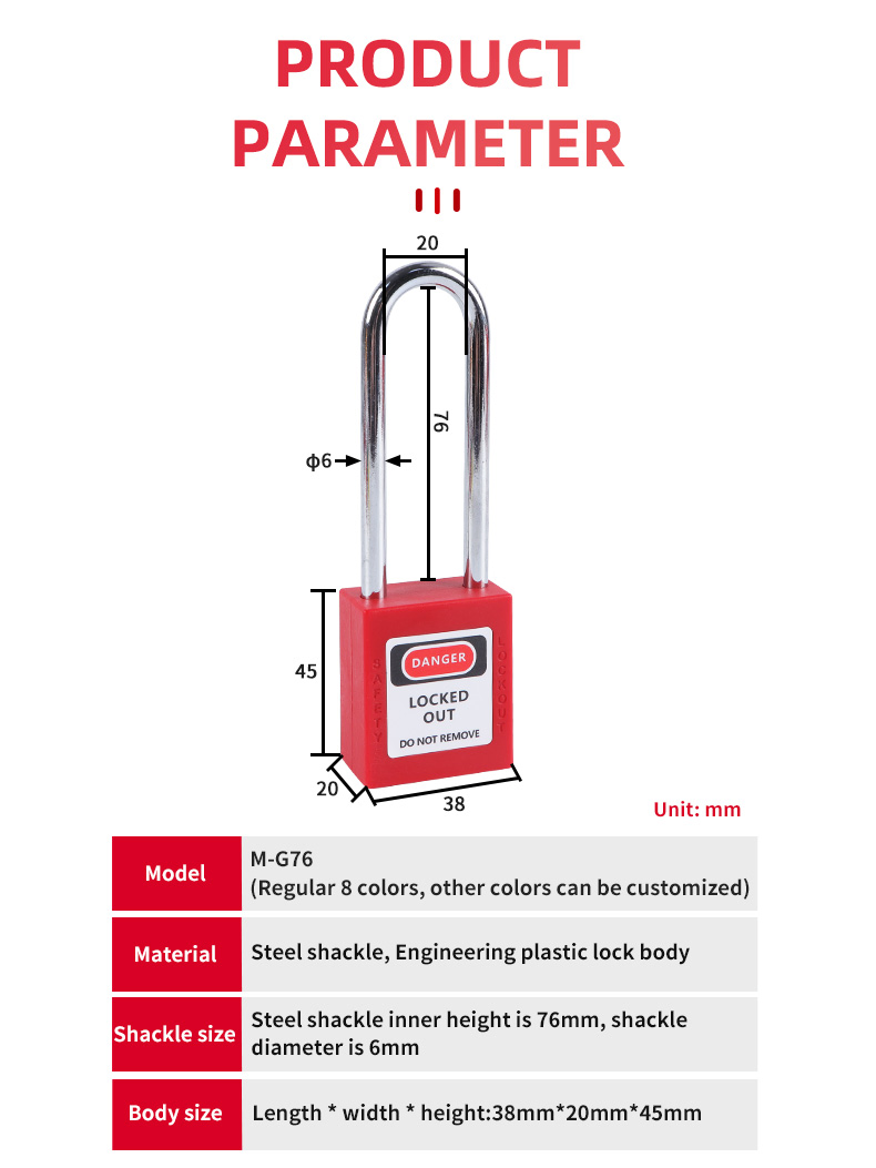 Heavy-Duty Long Steel Shackle Padlock with Master Key System