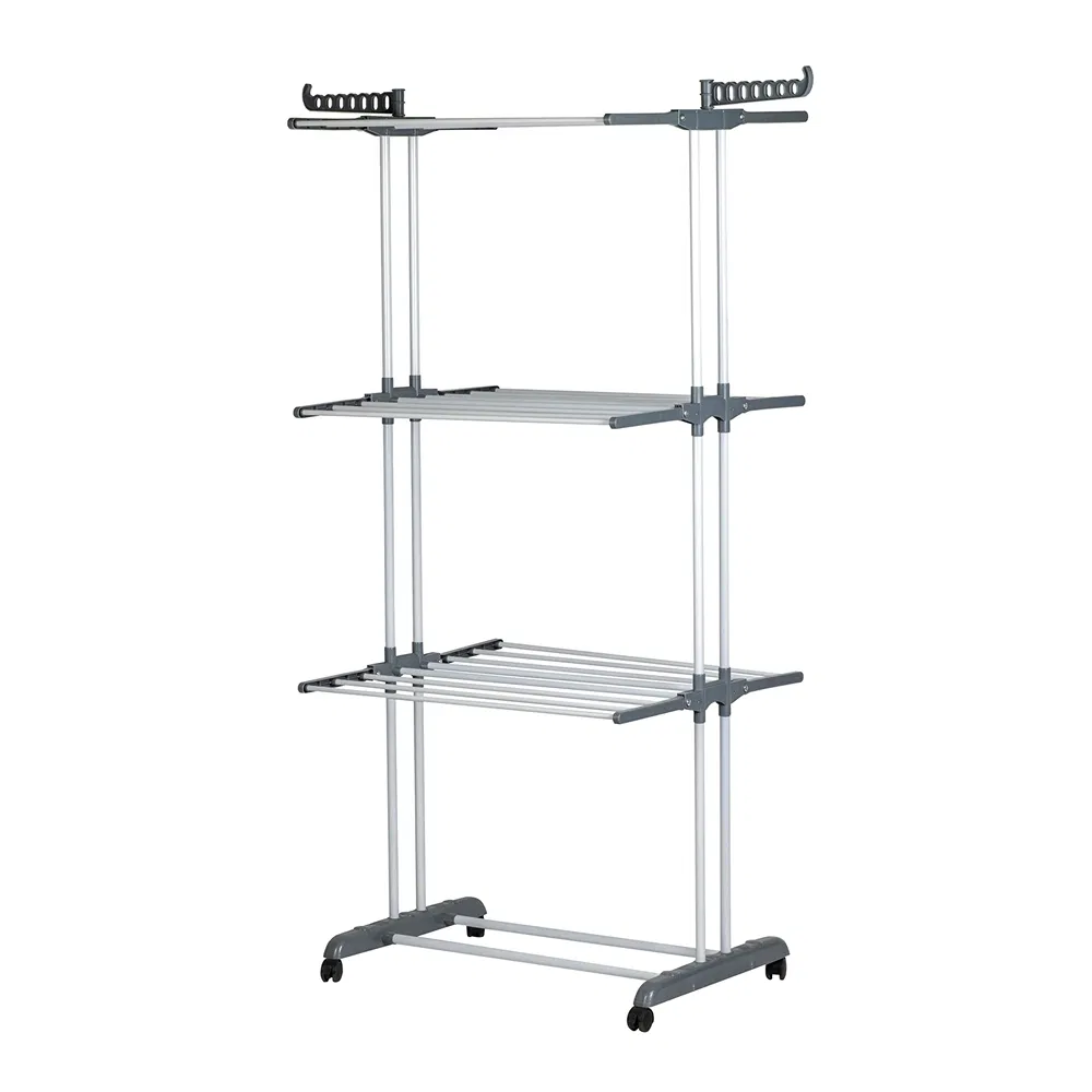 Foldable Freestanding Floor Towel Rack Collapsible Drying Rack for Bathroom Use