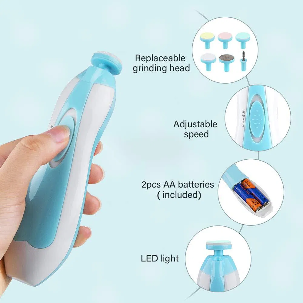 Baby Electric Nail Trimmer Safe Grinder Nail Care Cutter Polish and Trim for Nail