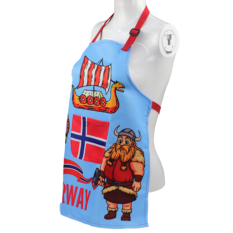 Hot Sale Custom Logo Printed Kids Aprons Souvenir Waterproof Polyester Kitchen Canvas Apron