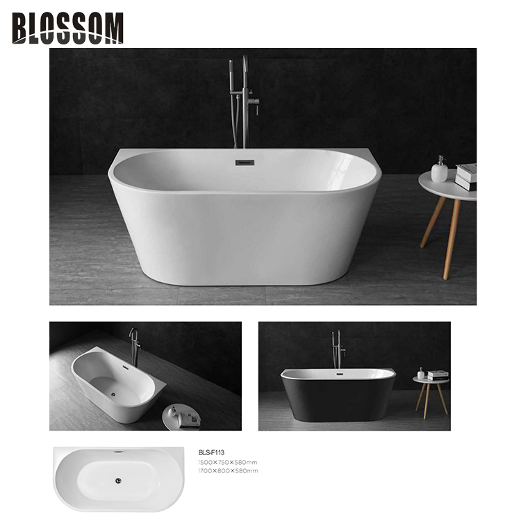Cheap Acrylic Shallow Bath Tub Leisure Bathroom Corner Freestanding Bathtub