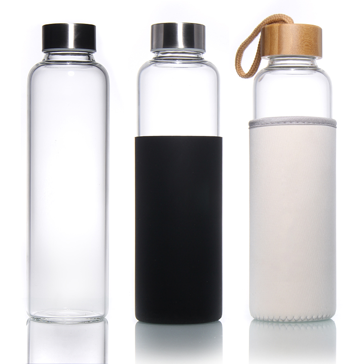 Factory Glass Bottle 420ml 600ml Borosilicate Glass Water Sports Drinking Bottle
