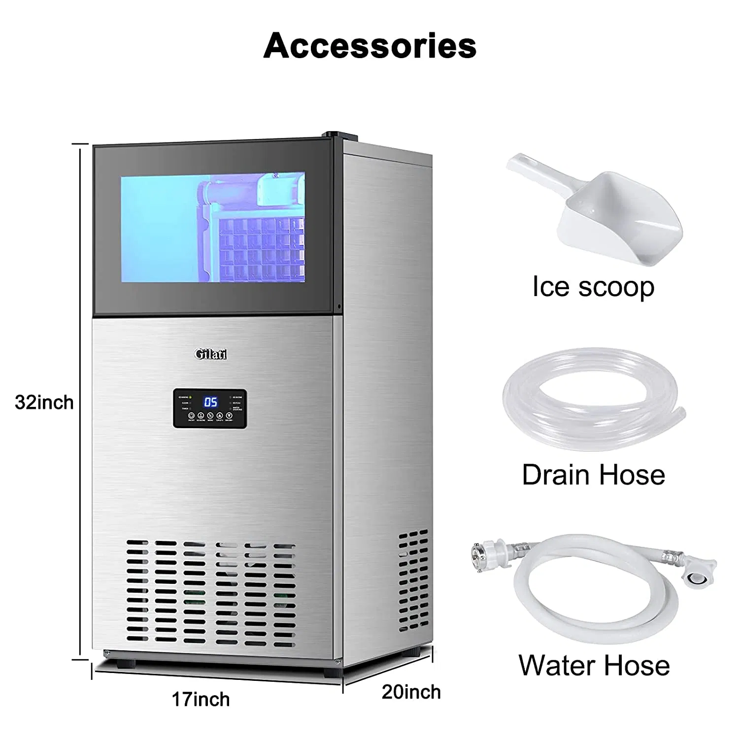 60kgs/24h (63PCS/Cycle) Fareast Gilati Commercial Ice Maker Machine