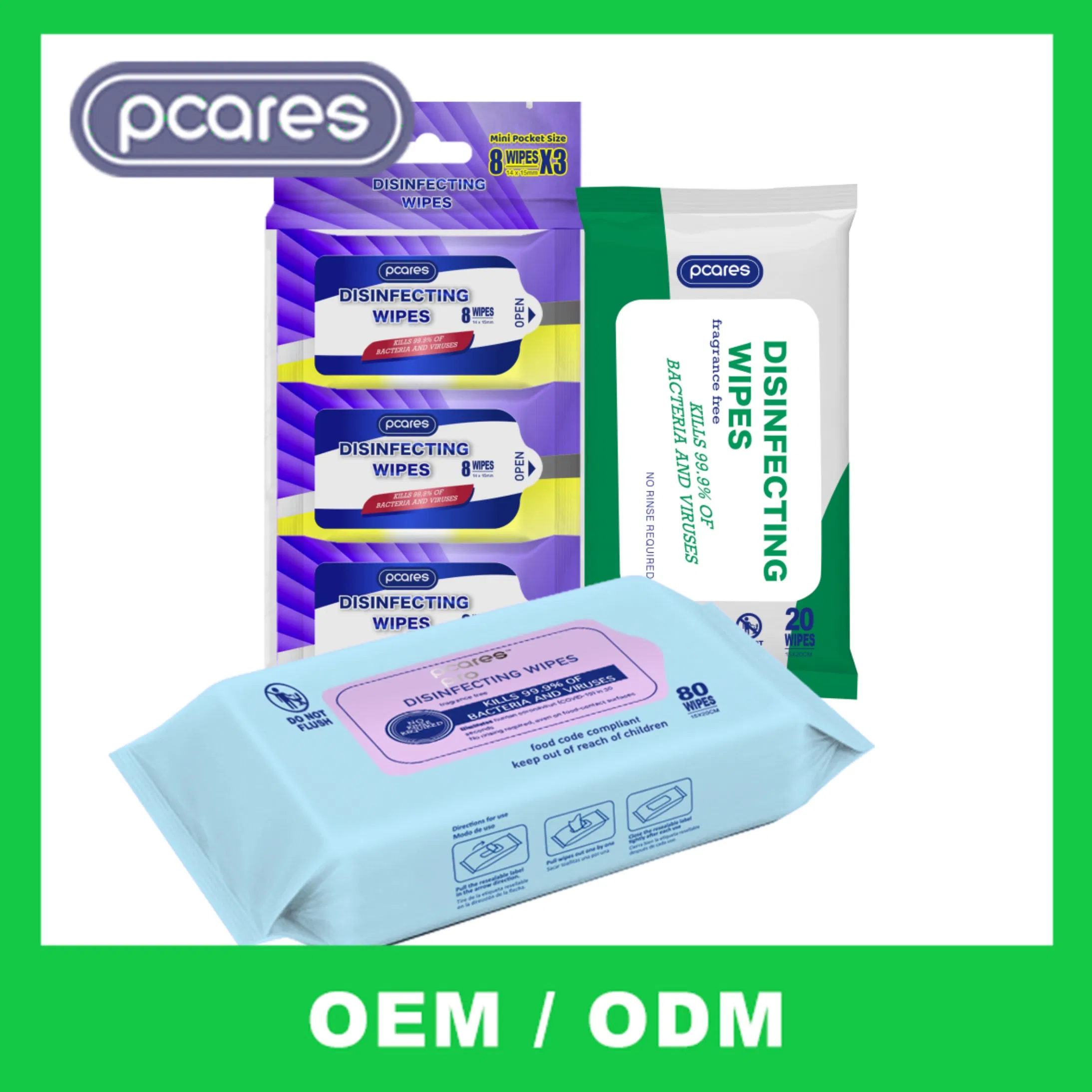 ODM Antibacterial Disinfectant Cleaning Wipes for Rapid Surface Sanitization