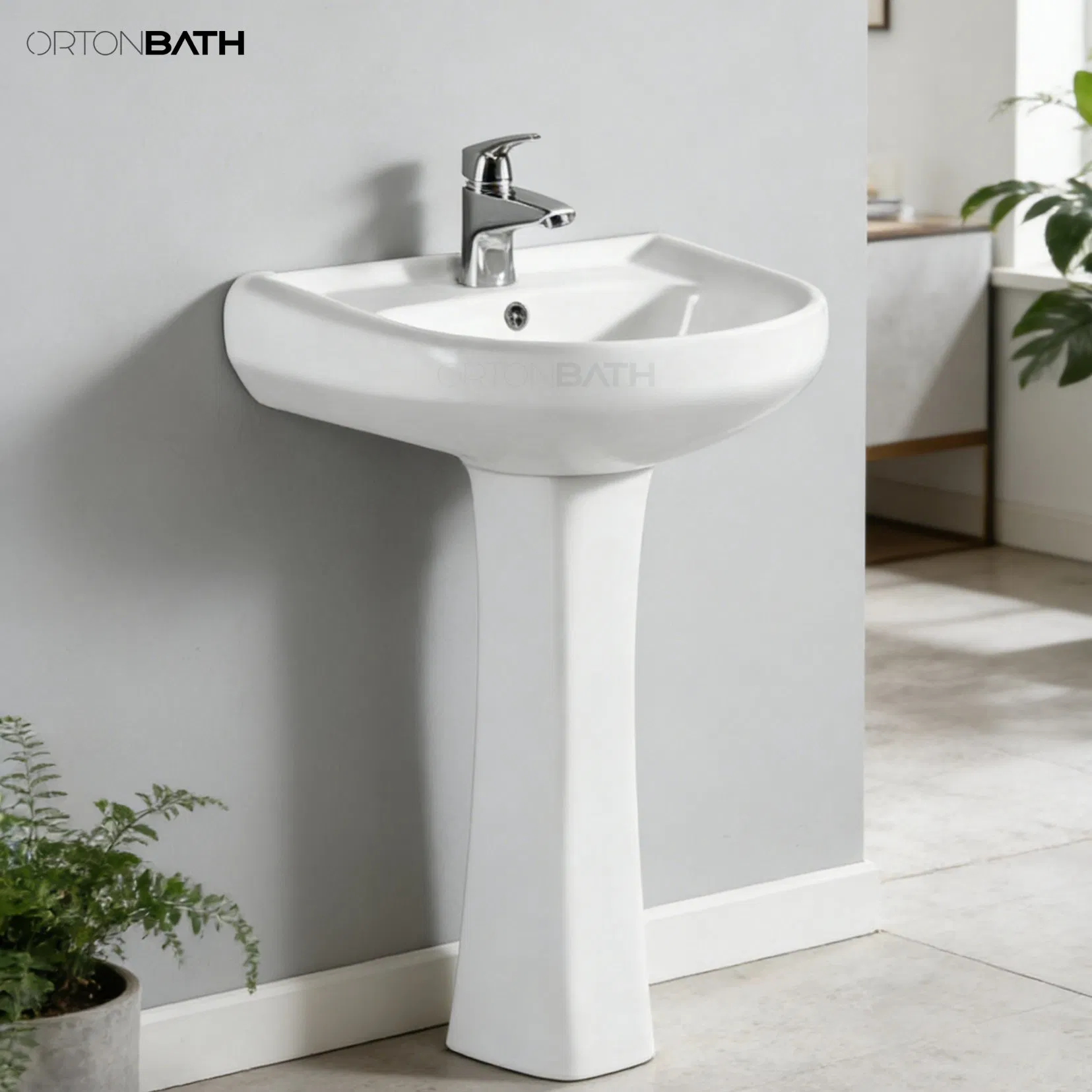 Керамическая раковина с пьедесталом Ortonbath Modern