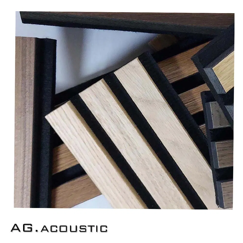 AG. Acoustic Pet Felt Composite MDF Board Wood Veneer Acoustic Slat Wall Paneling
