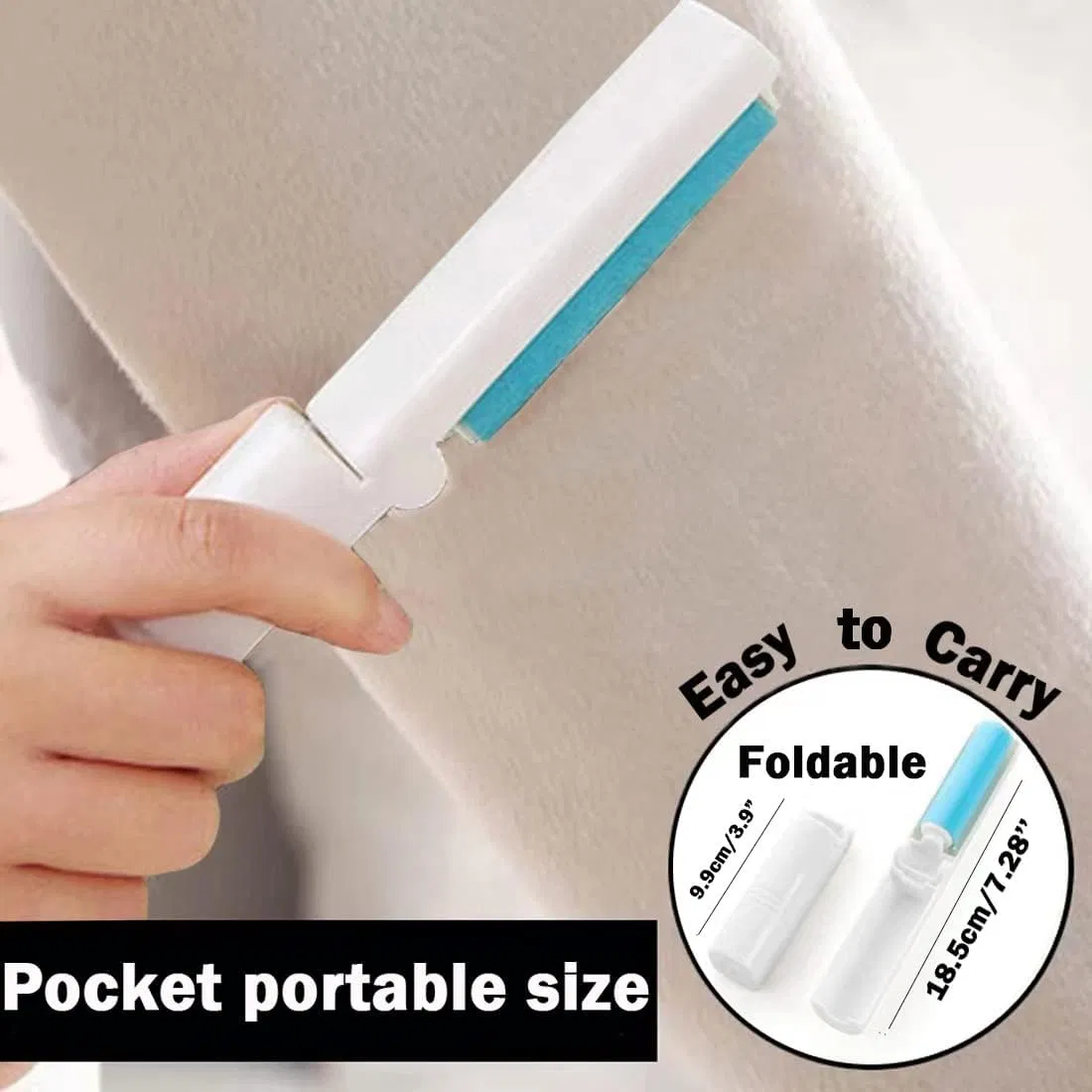 Reusable Manual Gel Sticky Picker Washable Pet Hair Lint Roller Pet Hair Remover with 3-Foot Extendable Handle for Home Cleaning Floor Couch Carpet Dusty Remova