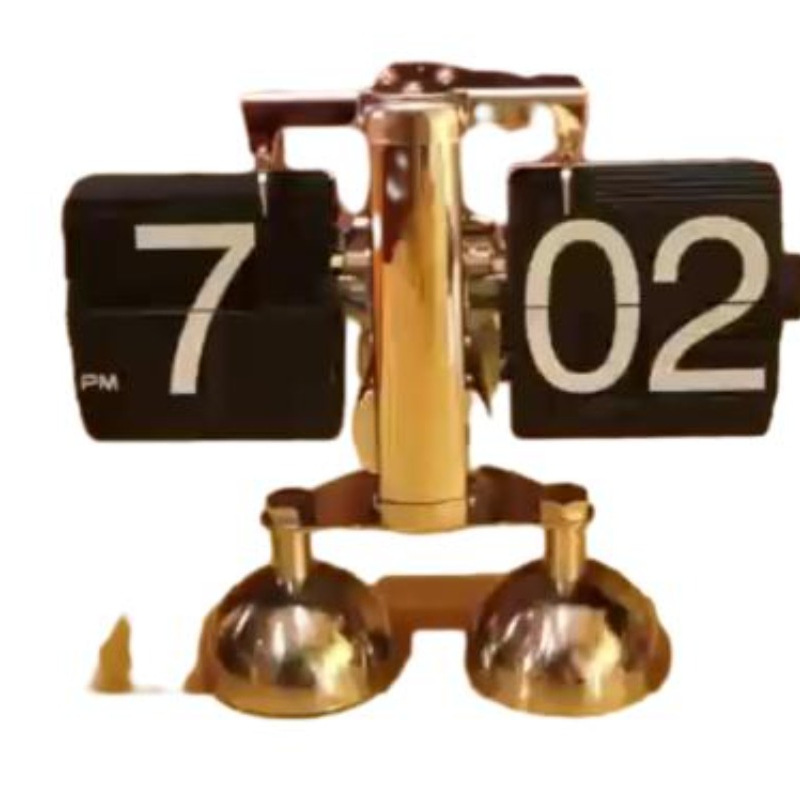 Wholesale 1PC Stainless Steel Flip Automatic Page Flipper Desk Table Clocks Home Decor