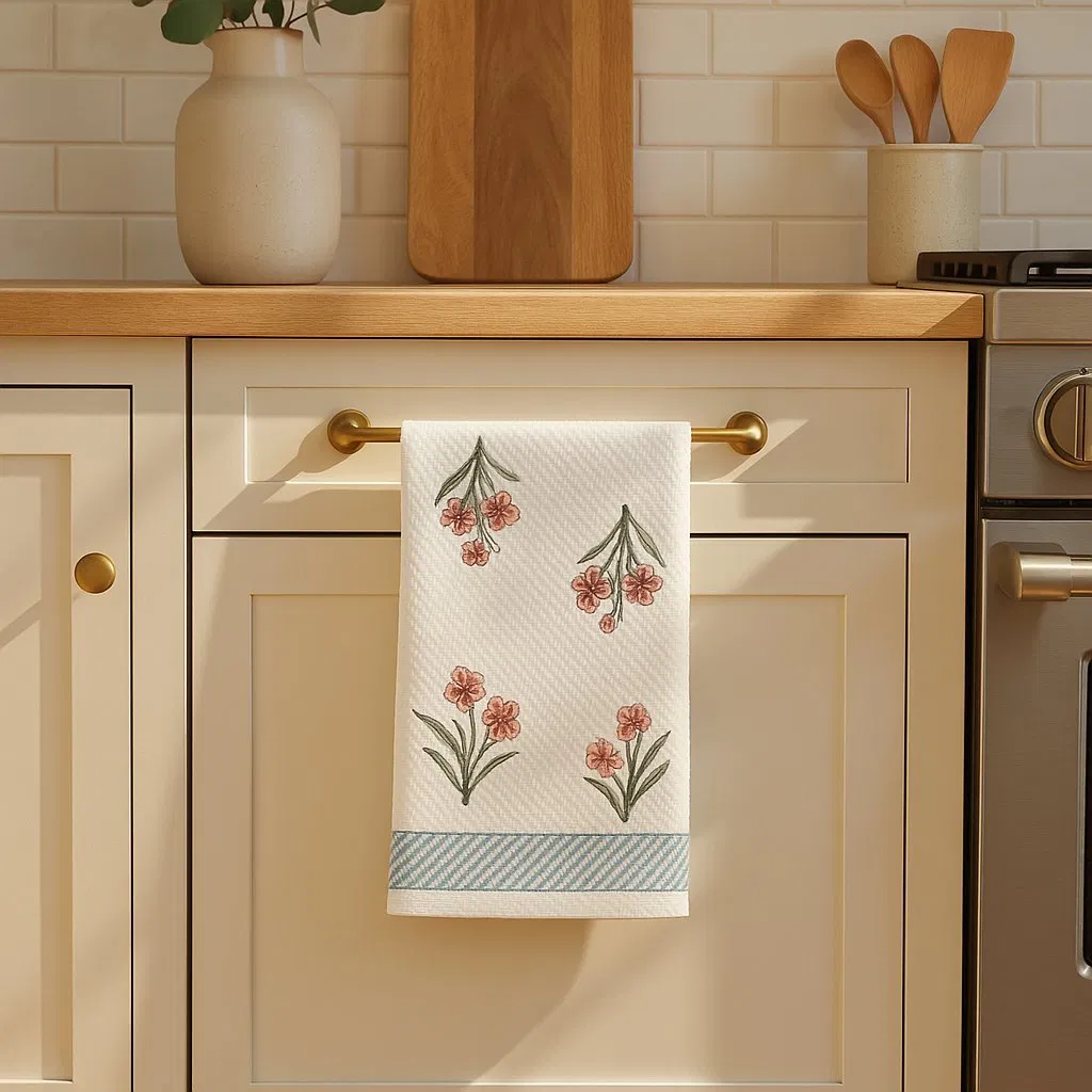 Premium 100% Cotton Kitchen Tea Towels with Solid Color Design