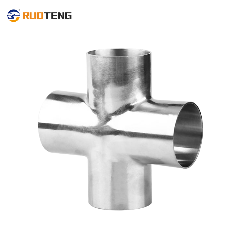 [Ruoteng] SS304 316 Sanitary Stainless Steel Welding Pipe Fitting 4 Way Cross Polished End 3A DIN