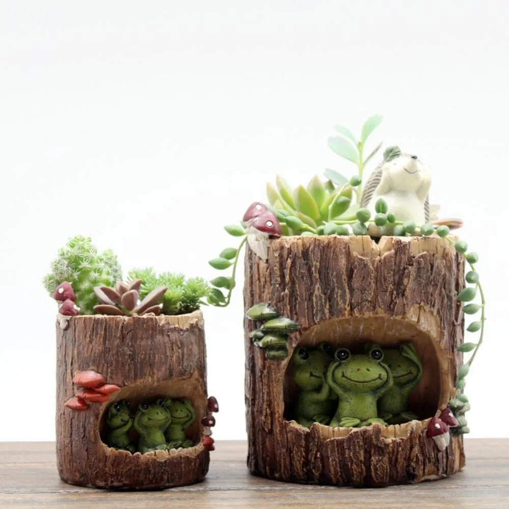Creative Tree House Animals Flower Succulent Plant Pots Resin Wyz21203