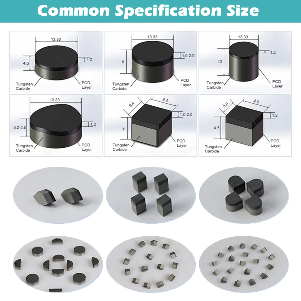 High Quality Polycrystalline Diamond Compact Stone Diamond Cutter 1304 1308 1313 1613 1916 PDC Cutting Cutters