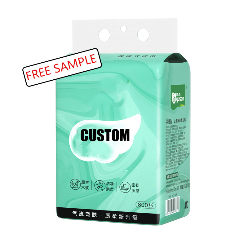 Custom Bottom Extraction Type Wall Hanging Facial Tissue Home Travel Sport Face Cleaning Tissue Paper