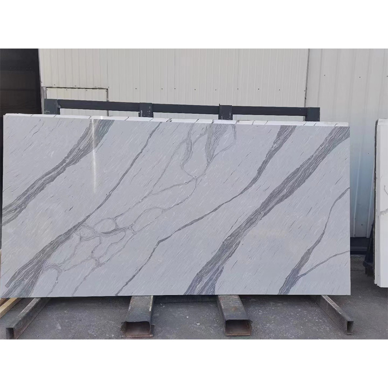 Wholesale Artificial Marble Calacatta Series White Quartz Big Slabs Stone Construction Decoration for Countertop/Bathroom Wall Tiles/Vanity Top Building