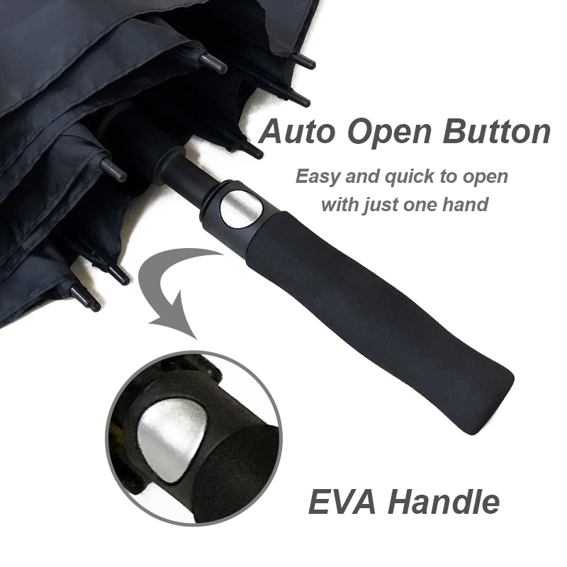 Extra Large Automatic Fiberglass Frame Waterproof Big Wholesale Long Stick Rain Golf Umbrella with Custom Logo Print