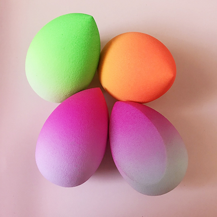 Latex Free Waterdrop Gourd Vegan Beauty Sponge Super Soft Makeup Blender Beauty Puff Rainbow Gradient Mixed Color Makeup Sponge