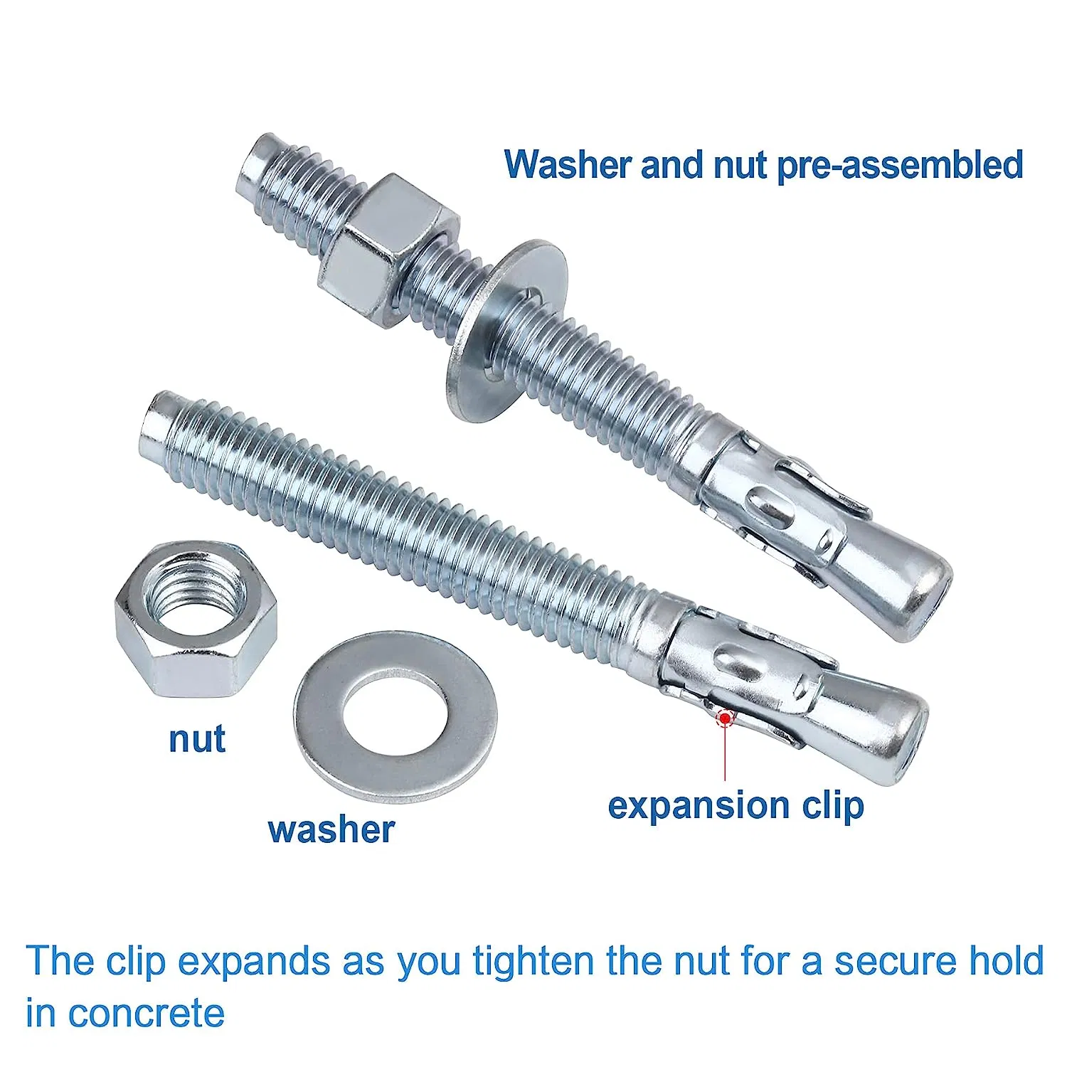 Анкерные болты клиновые оцинкованные для бетона