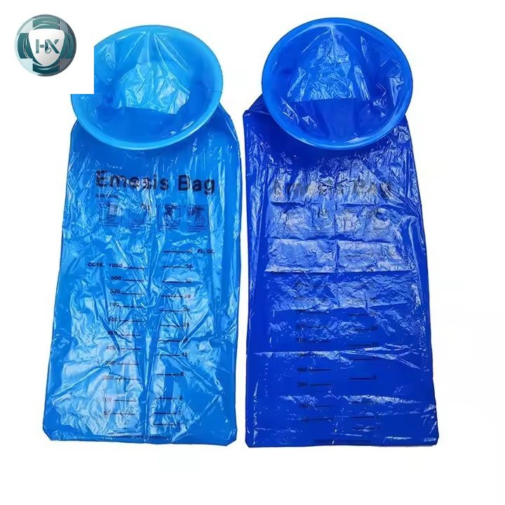 High Quality Custom Disposable Blue Car Motion Travel Nausea Medical Vomit Bags Air Sickness Bag