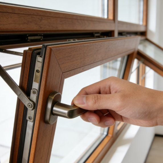 Modern Style Solid Wood Composite Window with Outward and Inward Opening