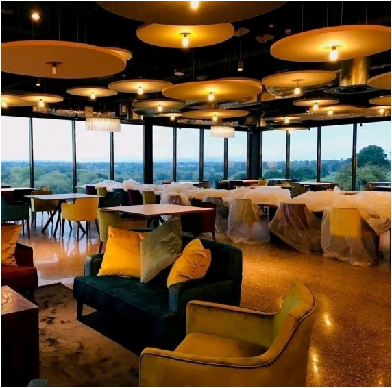 Suspended Round Acoustic Cloud with Premium Fiberglass for Nrc 0.9