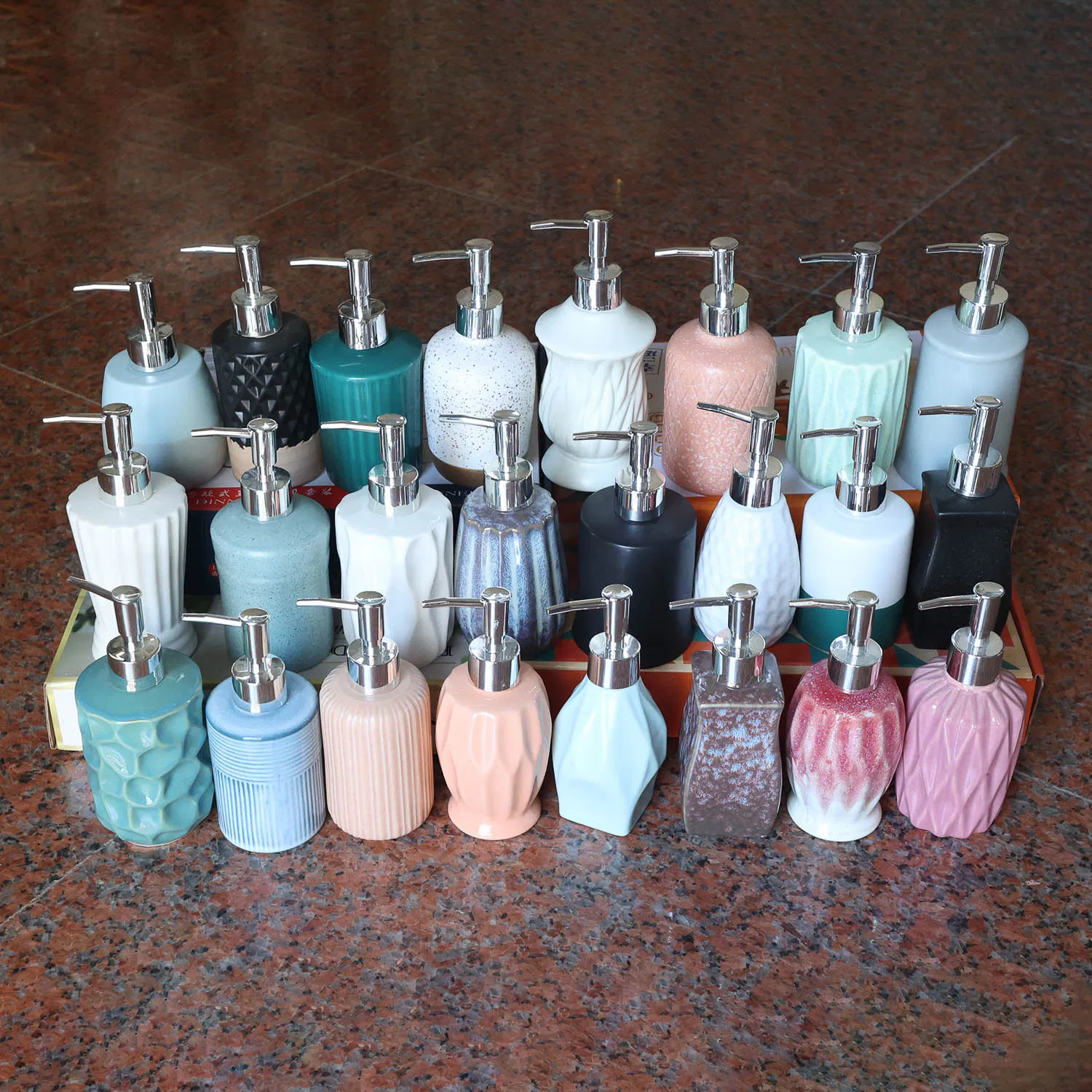 Durable Bathroom 400ml Liquid Soap Dispenser Ceramic Refillable Soap Dispenser