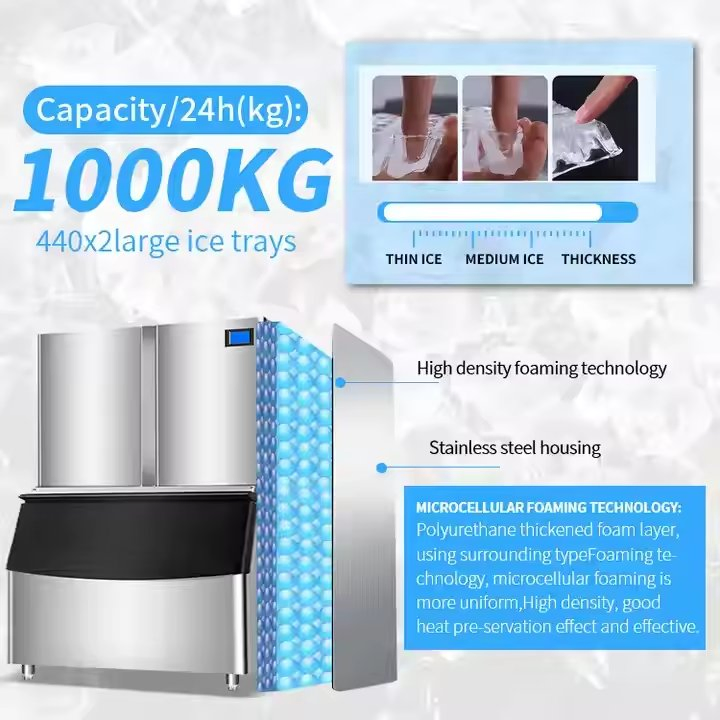 Commercial 1000kg Output Capacity Ice Cube Making Machine Ice Maker Equipment (CE Certificate)
