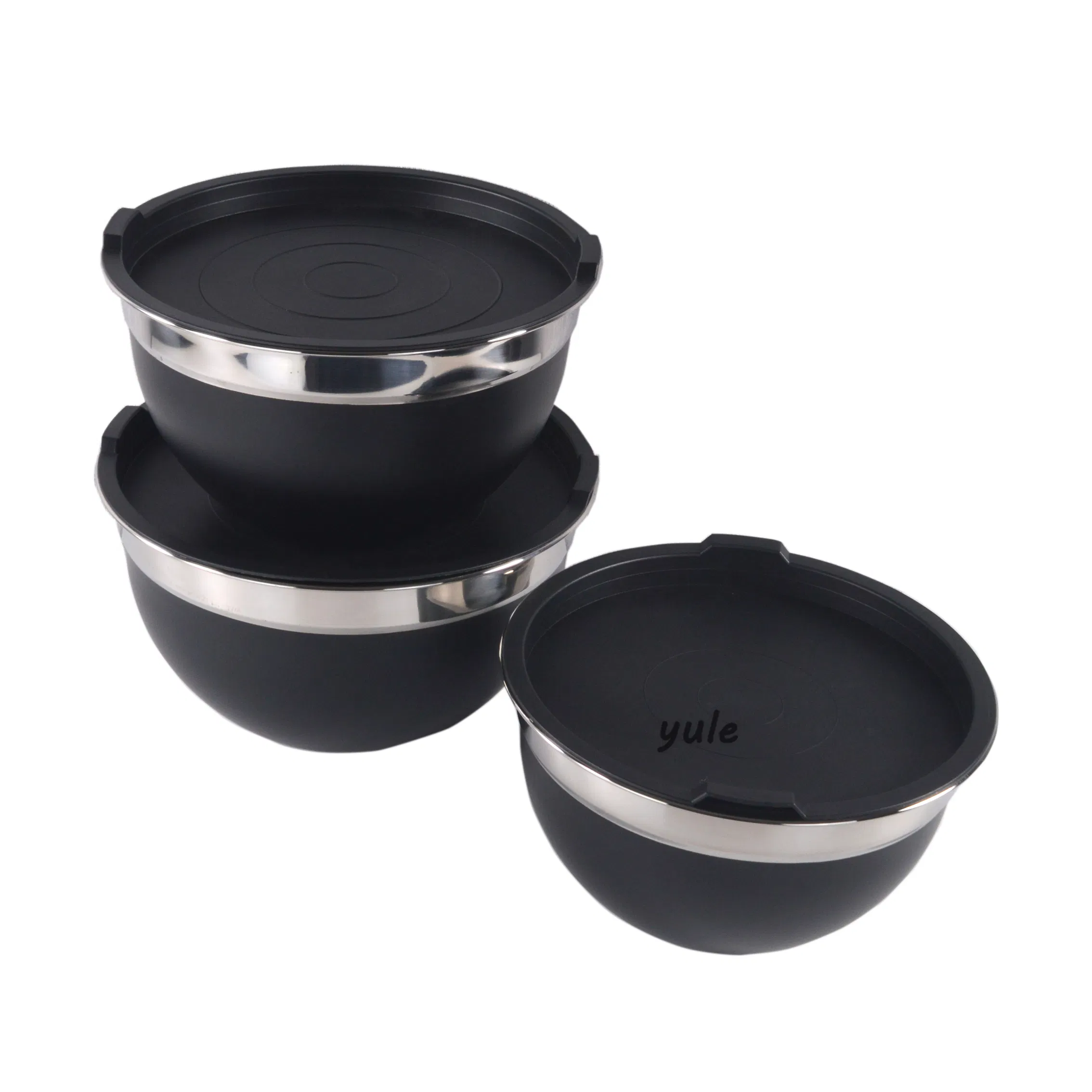 Fctory Wholesale Black Color Baking Salad Bowl Stainless Steel Mixing Bowl