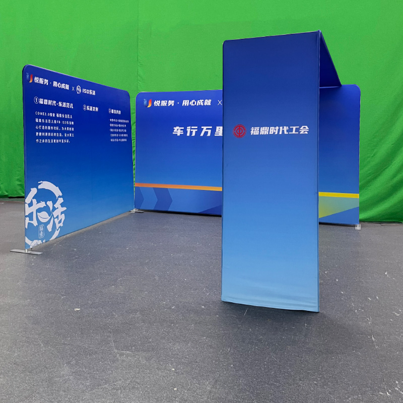 Trade Show Exhibition Booth System Fabric Backwall and Counter Displays Pop up Stand Table