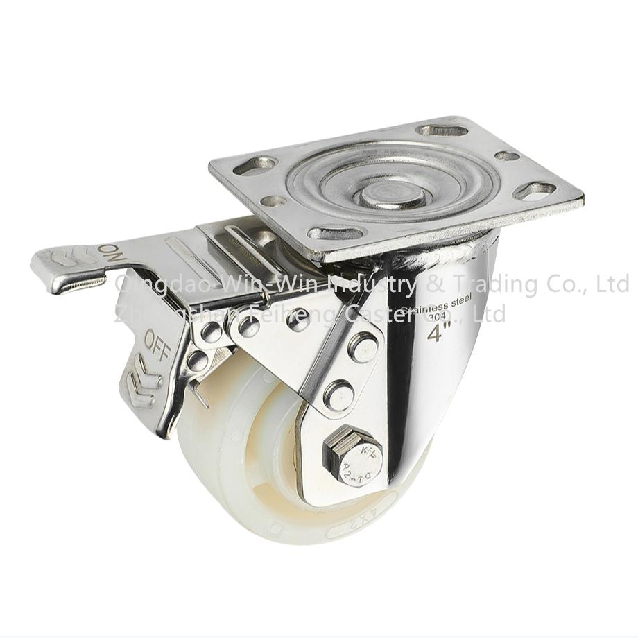 High Quality Heavy Duty Caster Stainless Steel Housing Nylon Wheel for Trolley Cart