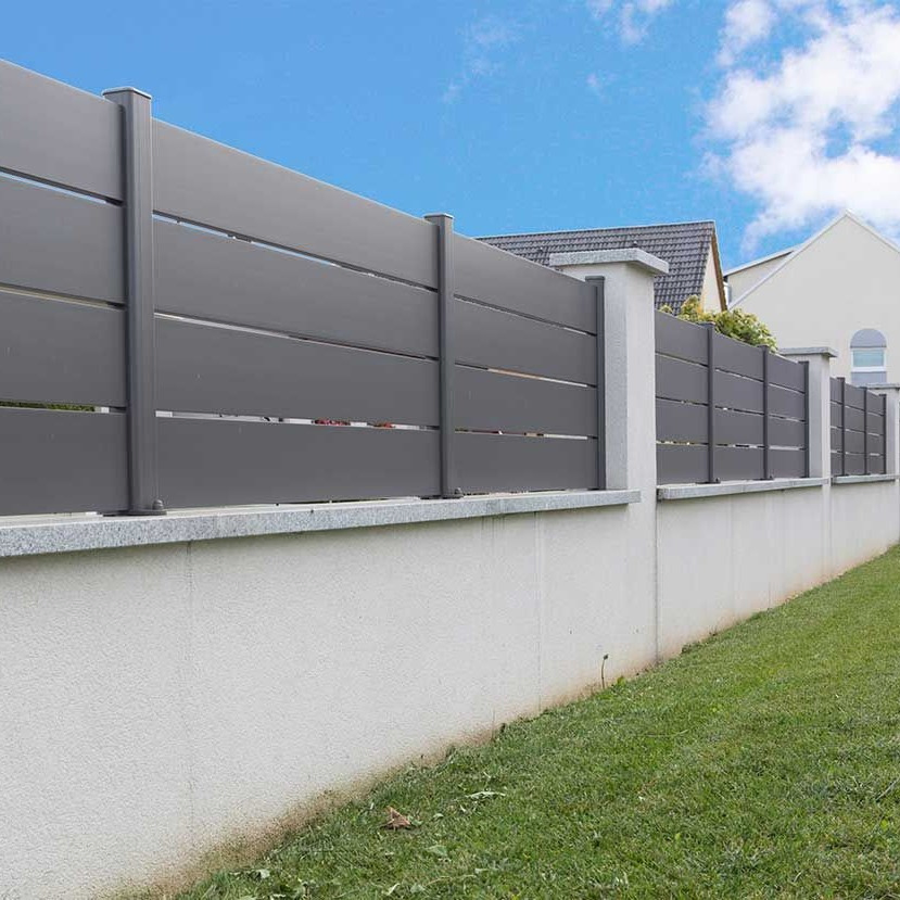 White Panels Metal Exterior Outdoor Aluminium Horizontal Fence Aluminum Slat