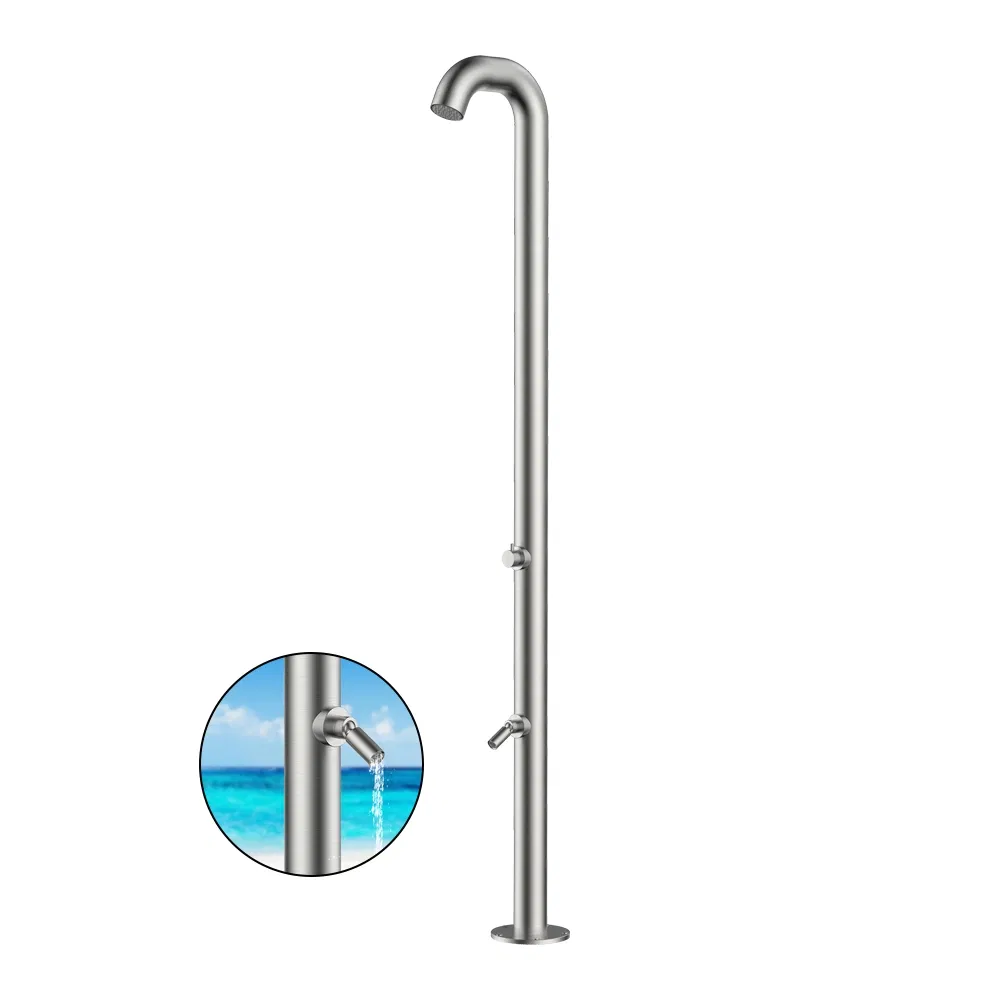 Elegant Outdoor Freestanding Shower Stainless Steel Outdoor Shower for Beaching