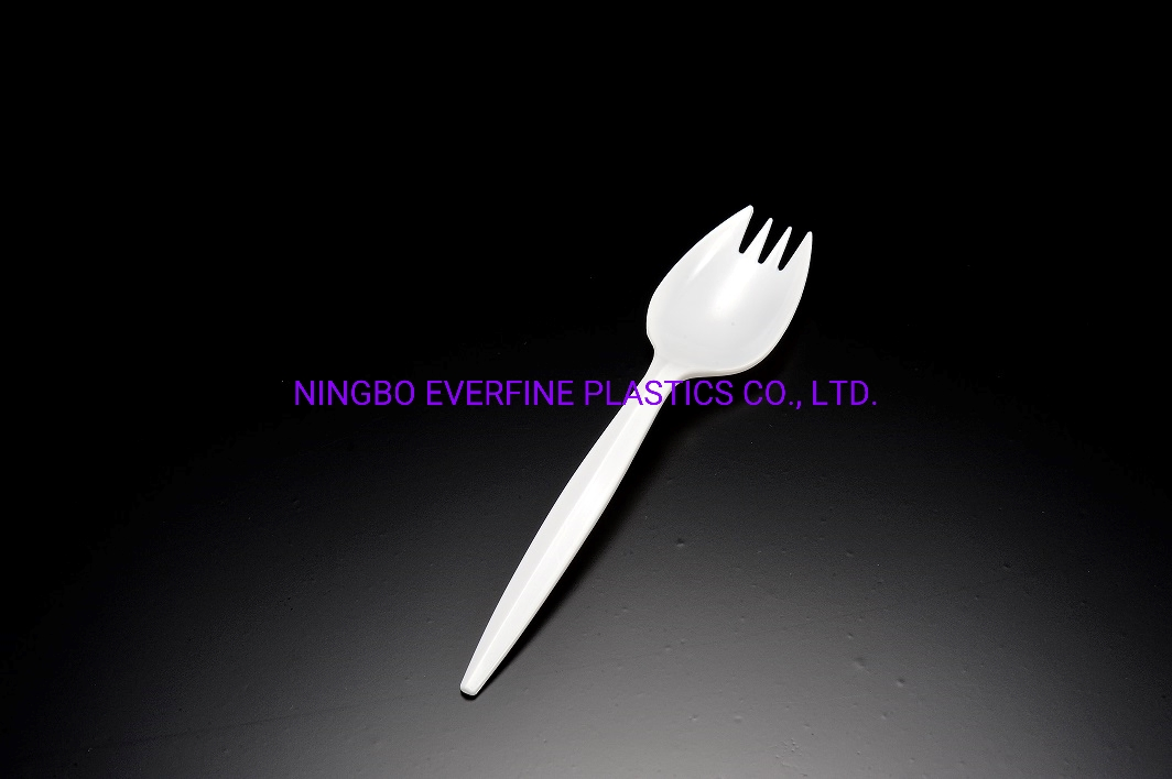 Medium Weight Plastic White / Black Knife (PP)