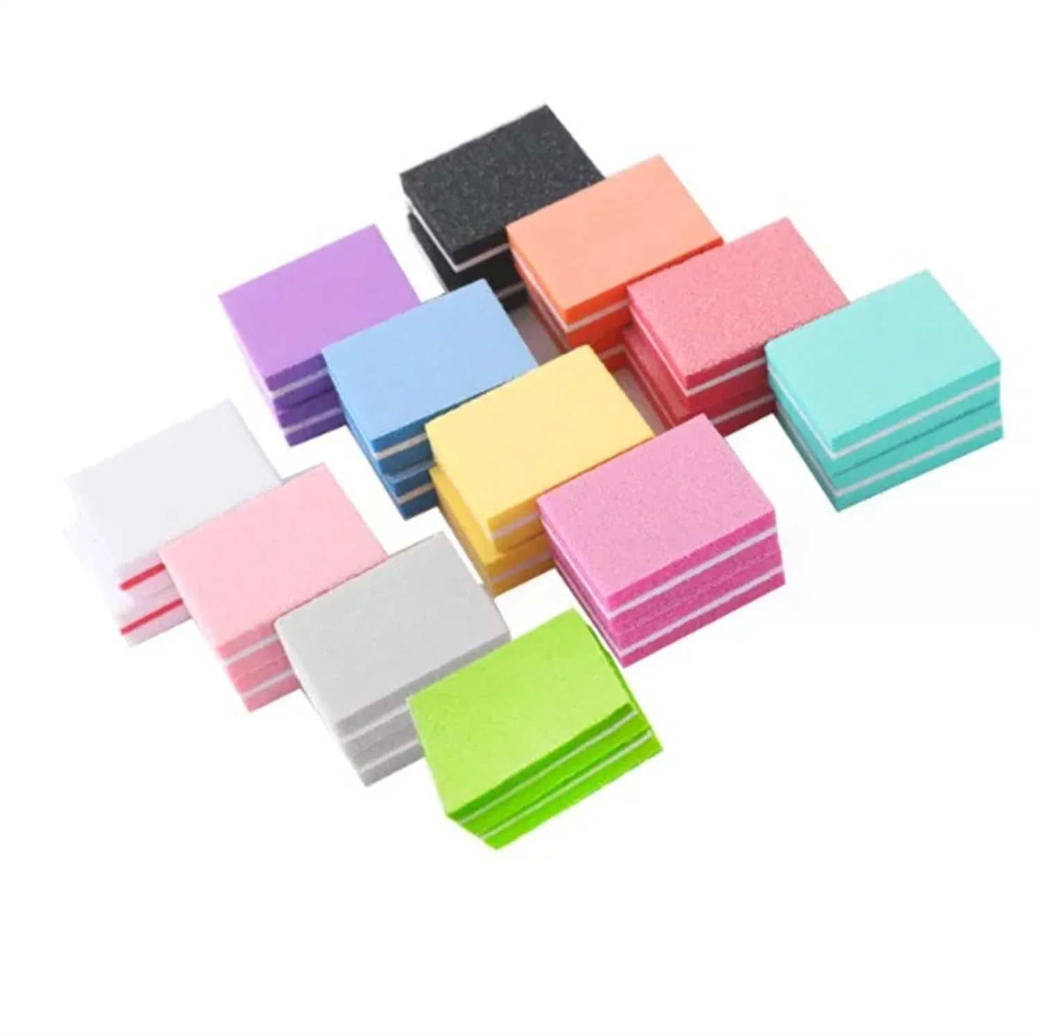 Mini Nail File Blocks Colorful Sponge Nail Polish Sanding Buffer Square Strips Polishing Manicure