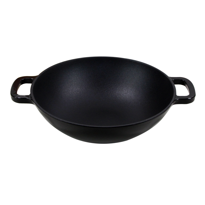 Чугунная вок-сковорода 30 см с крышкой