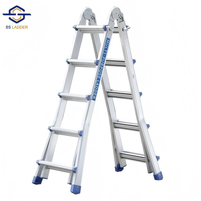 Hot Selling Compact Design Foldable Extendable Aluminum Ladder for Indoor and Outdoor Applications