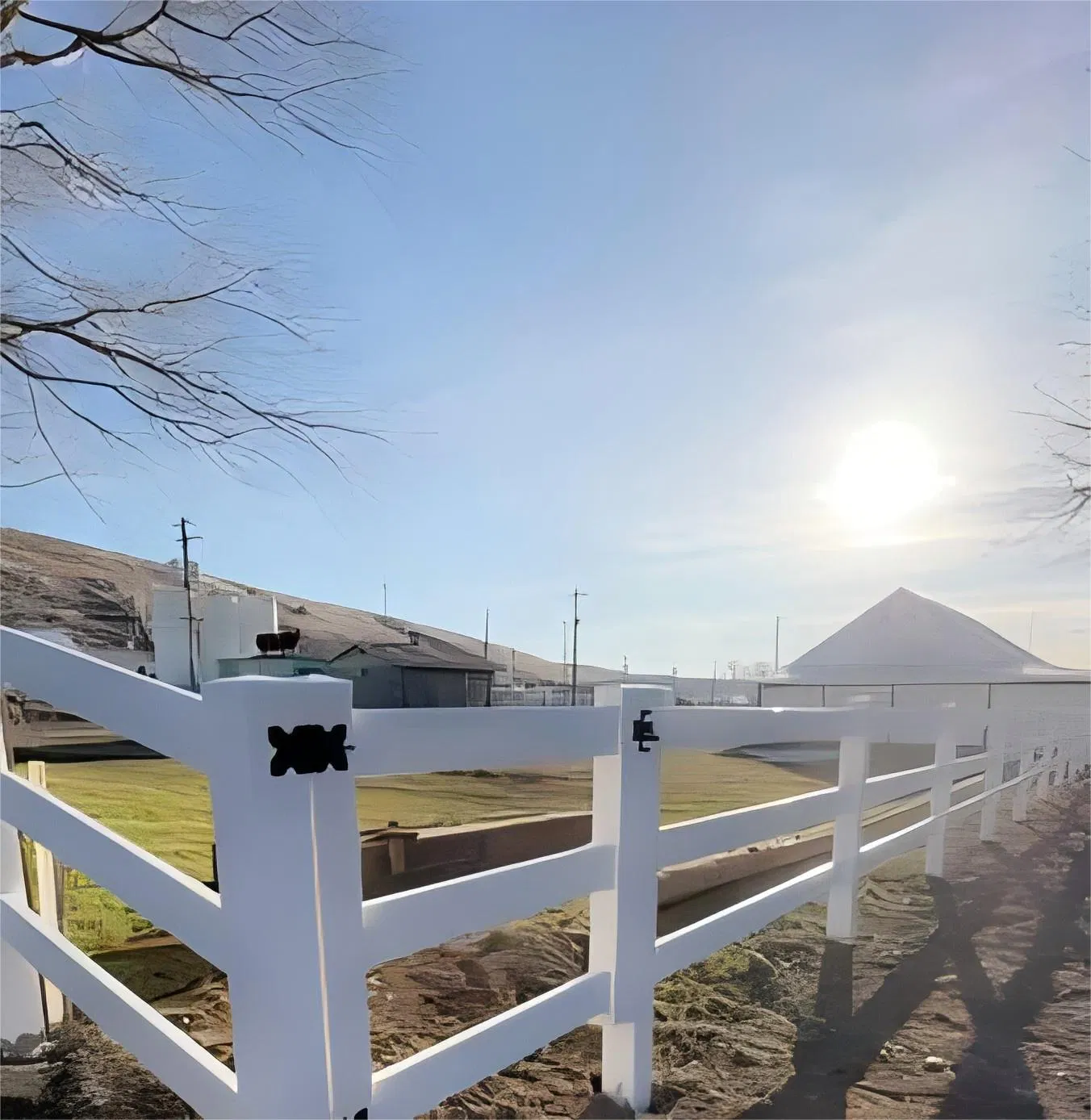 White PVC Horse Fence for Ranch, Strong and Reliable Fence Panels