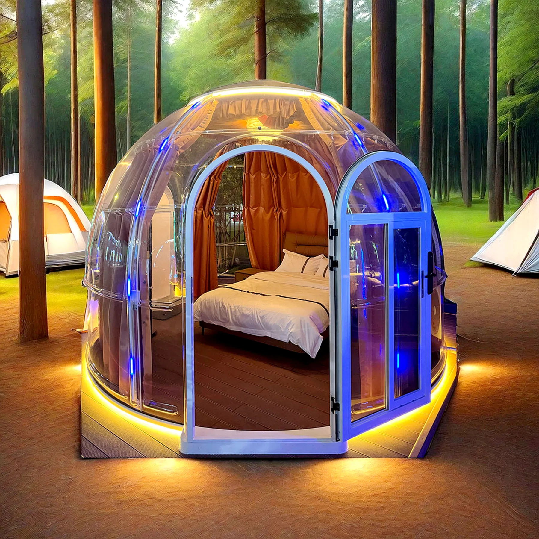 Transparent Bubble House for Wind and Rain Protection During Camping