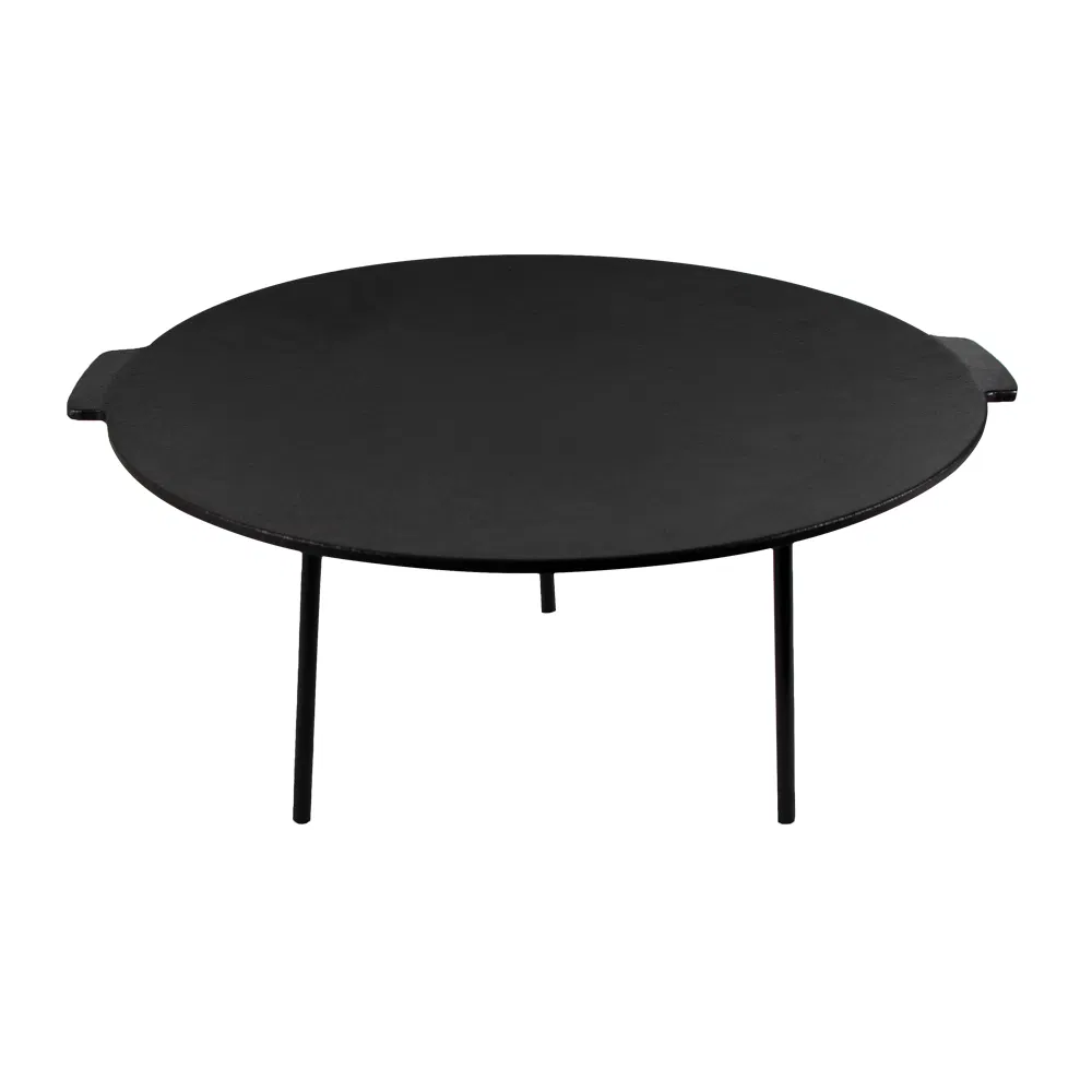 High Quality Outdoor Cast Iron Campfire Griddle Pan with Handle and Trivet