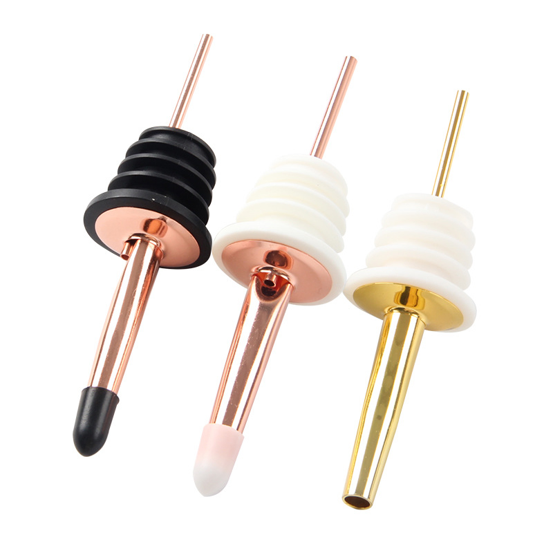 Leakproof Strong Rubber Seal Stoppers Classic Bartender Bottle Pourer Stainless Steel Wine Pourer