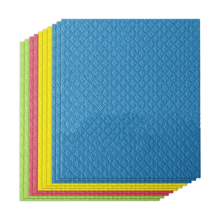 Cheap Custom Printed Logo 100% Biodegradable Wood Pulp Cellulose Swedish Dish Cloth