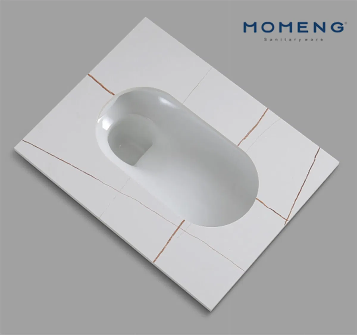 Newly Designed Marble Slab Squat Toilet Black Gray White Color Rock Slab Ceramic Sanitary Squatting Pan for Hotel